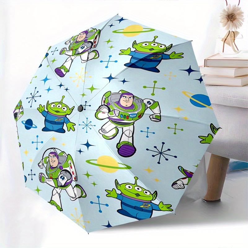 space adventure, toy story characters Themed Automatic opening and closing folding umbrella, 8 rib windproof, compact travel design, suitabl