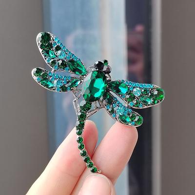 Fashion Smaller Rhinestone Wings Dragonfly Brooch For Women Man Suit Exquisite Crystal Dragonfly Animal Brooches Gifts