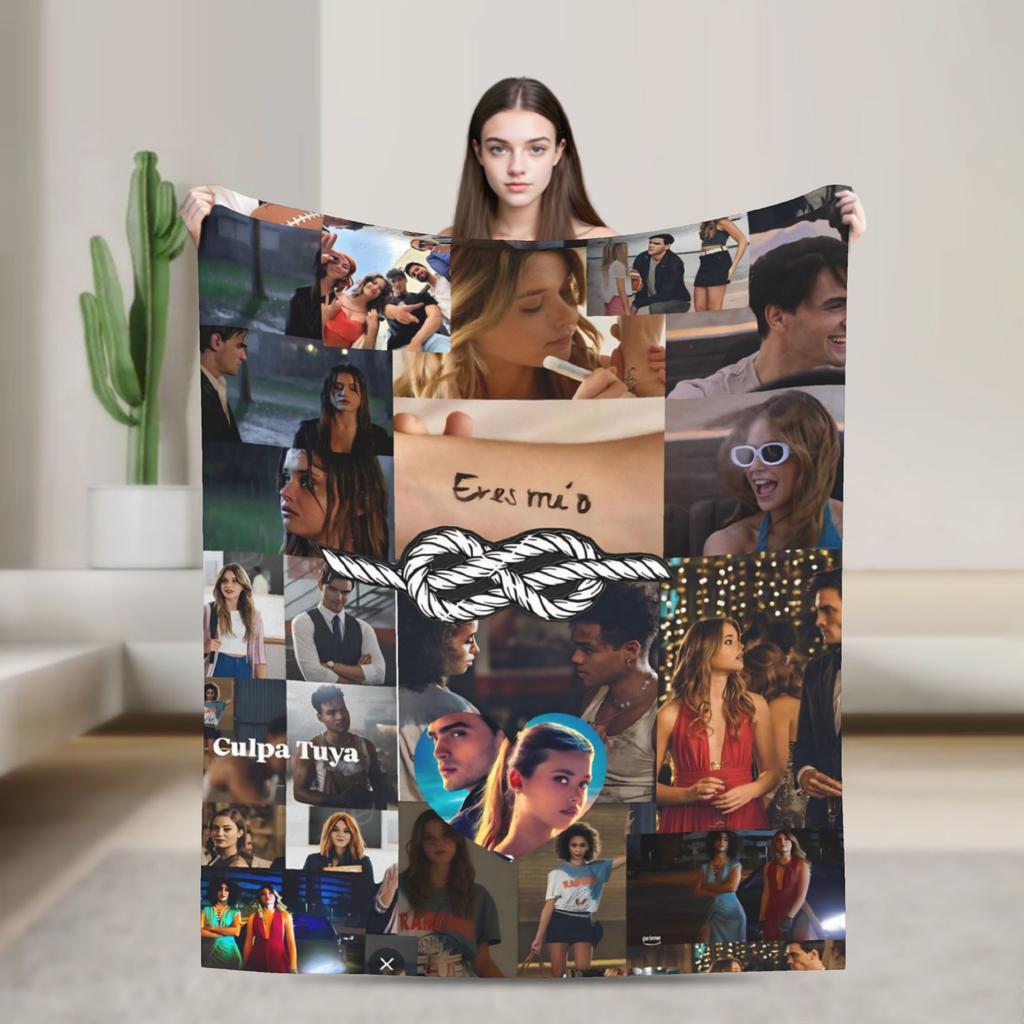 Film Culpa Mia Super Warm Blanket  Airplane Travel Plush Throw Blanket Comfortable Couch Chair Flannel Bedspread Sofa Bed Cover