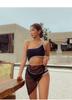 1011 one-piece triangular swimsuit female sexy hollow small chest shoulder vacation fashion hot spring swimsuit