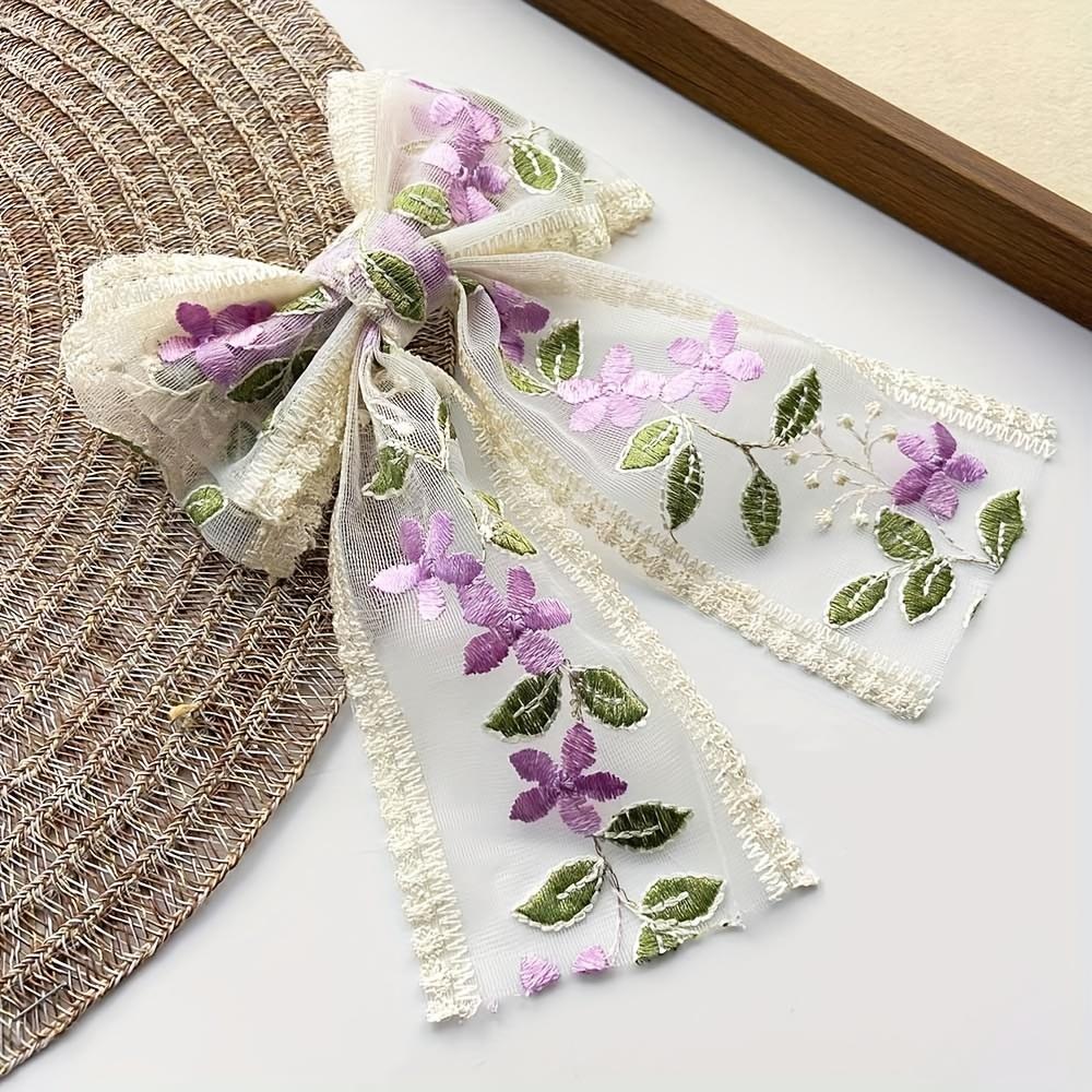 1PC Lace Ribbon Bow Hairpin, Ladies Matte Candy Color Scheme Hairpin, Suitable for Daily Travel