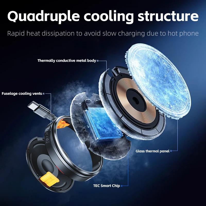 For Magsafe Wireless Charger Magnetic Phone Holder Stand For iPhone 17 16 15  14 13 12 Apple Watch 9-2 Airpods Pro Fast Charging