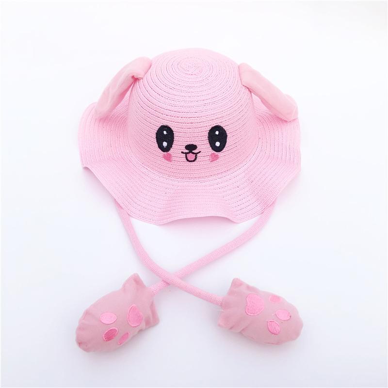 Kids Children Cute Cartoon Dance Ears Rabbit  Cap Fisherman Straw Hat