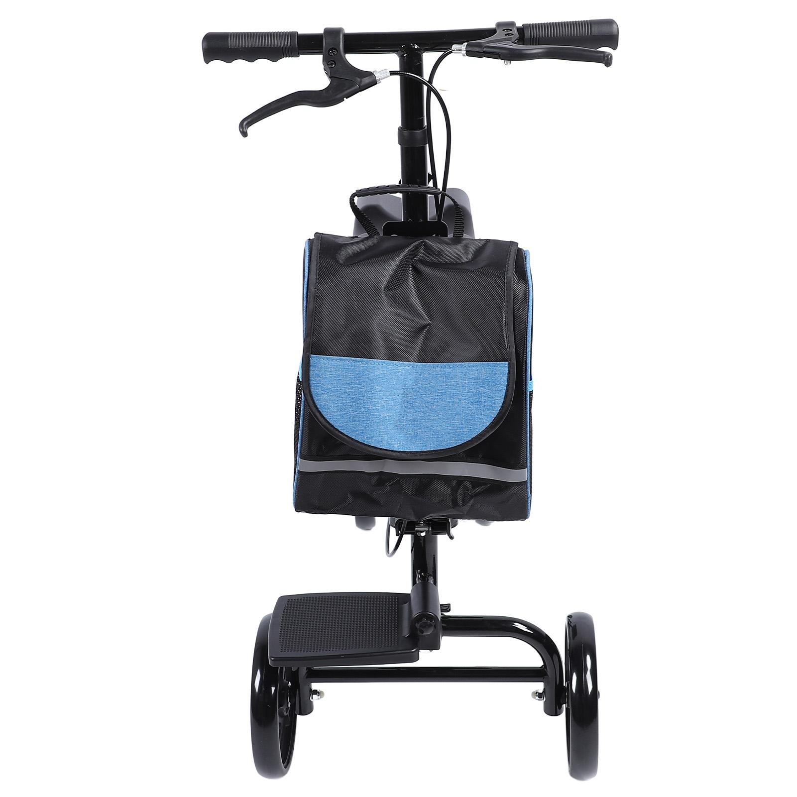 

Складной самокат с регулируемой высотой и управляемыми ногами, с тормозом и сумкой для хранения ног