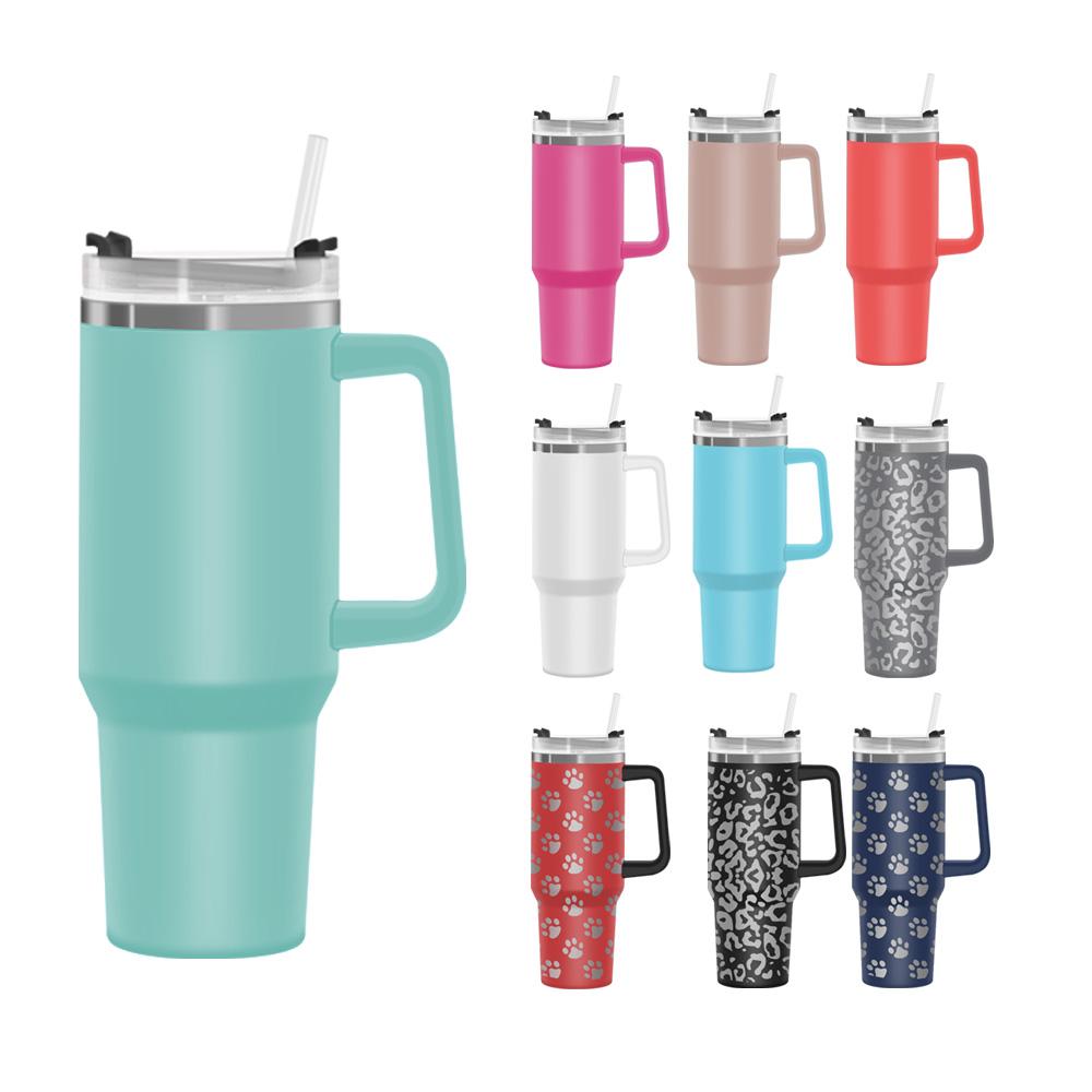 Wholesale Bulk 40oz Custom logo Reusable Insulated Tumbler with Straw Thermo Tumbler Water Tumbler