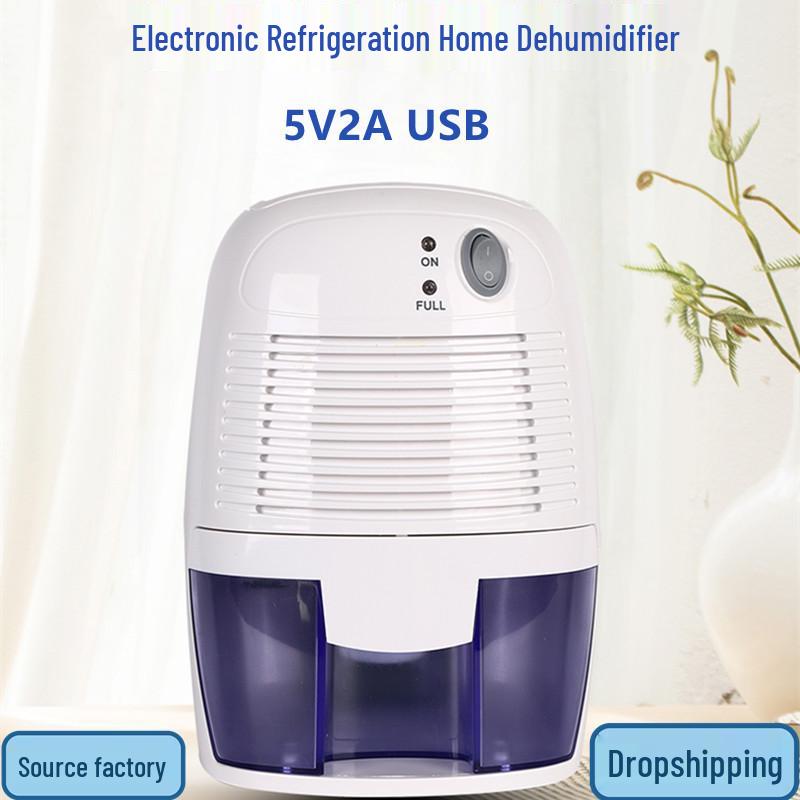Mini USB-Powered Dehumidifier with 0.5L Tank for Home Use