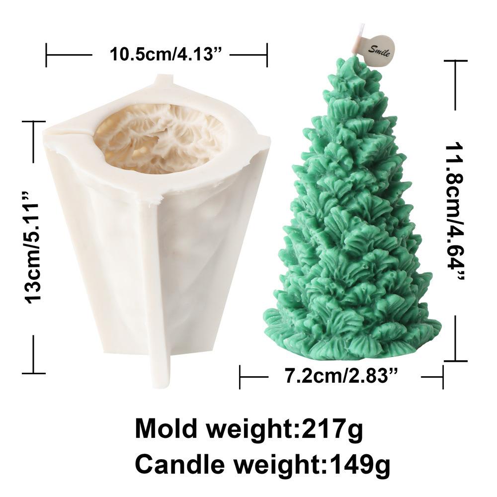 3D Geometric Christmas Pine Tree Candle Molds Silicone DIY Pine Cone Aromatherapy Candles Making Resin Molds Home Decor Supplies