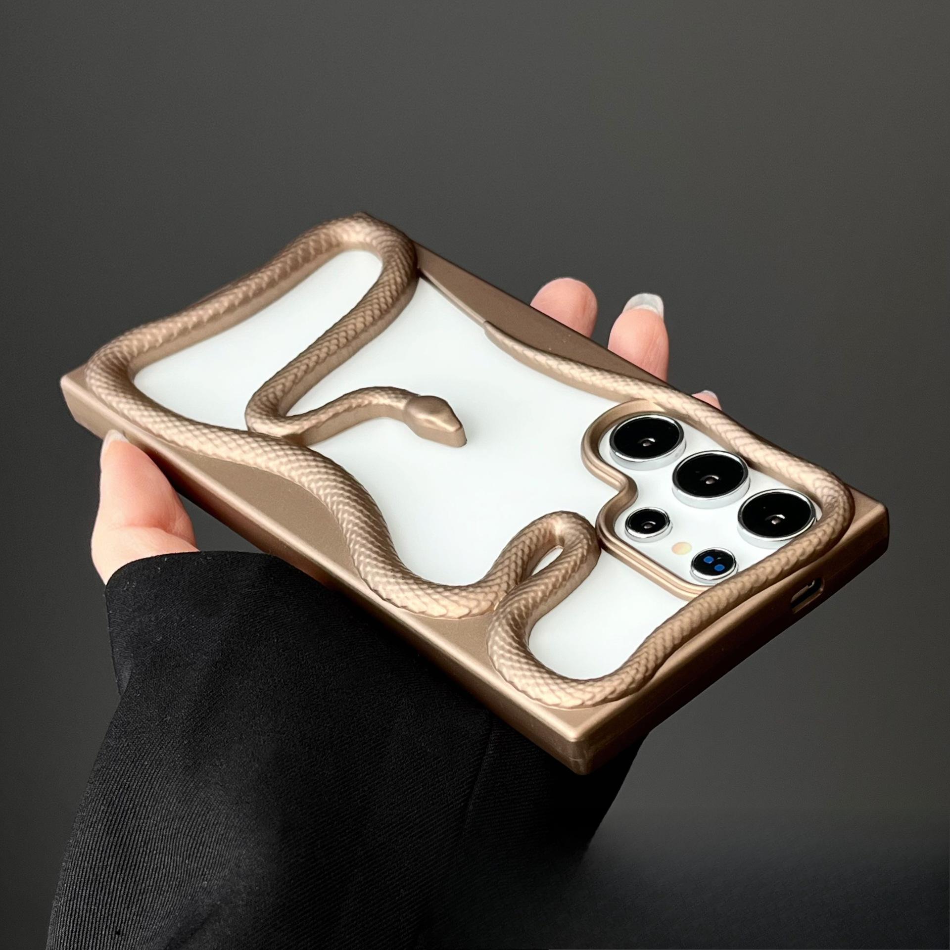 

The Matte and Hollowed-out Snake Samsung S25ultra Phone Case Is Suitable for The Samsung S24ultra Electroplated Glossy S22u Samsung S25ULTRA