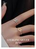 Banyan Tree S925 Silver Heart-to-Heart Double Love Ring for Women - Simple, Versatile, High-End Gift.