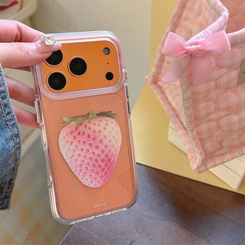 

Strawberry Pink Milk Heart Phone Case for iPhone 17, 16 Pro Max, 15, 14 iPhone 14 Pro
