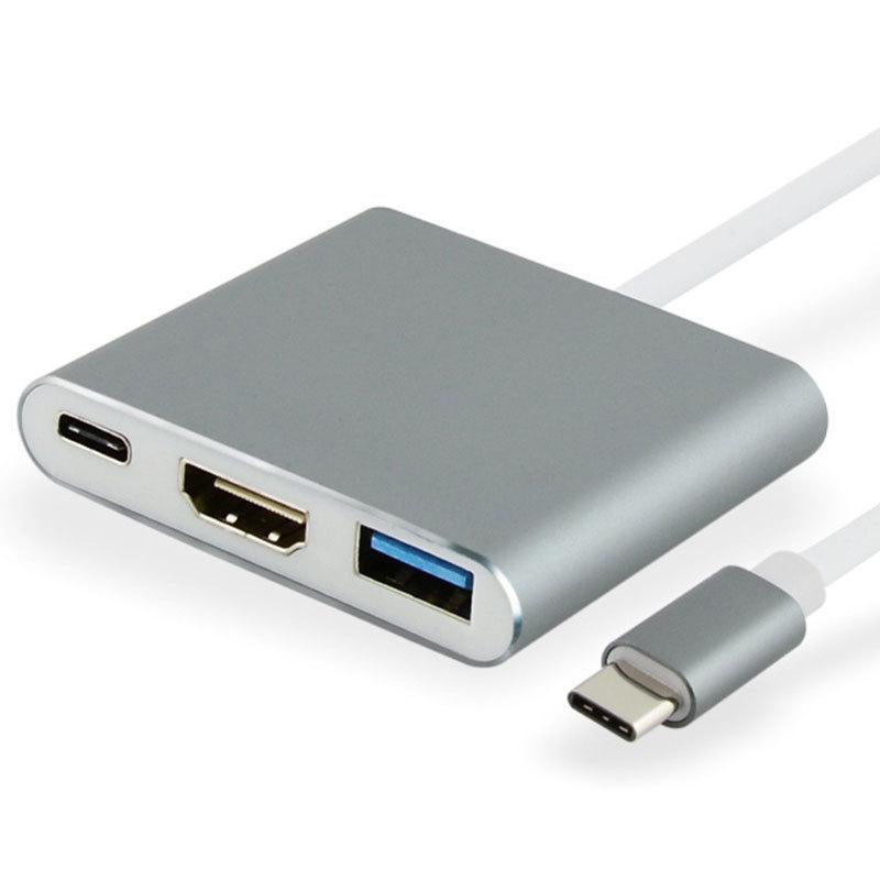 1ks Typ C Na Hd Konvertor Rozšiřující Otg Adaptér 3 V 1 Typ C 3.0 Hub S Hdmi 4K Rozbočovačem Čtečka Karet USB Disku PD Nabíjecí Dok