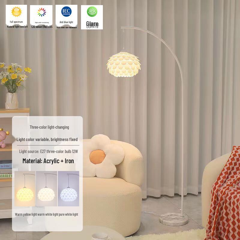 French Cream Style Arc Floor Lamp