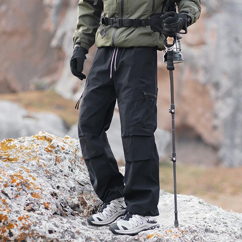 Mens Tactical Cargo Pants Fall Outdoor Hiking Workwear Straight Cut Quick Dry Multi Pocket Utility Trousers
