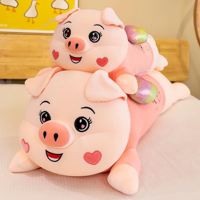 Creative Angel Pig Doll for Girlfriend Girlfriend Warm Companion Pillow Sleeping Long Pillow Home Ornament
