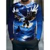 Men's casual daily long-sleeved T-shirt, with fashionable printed design, a comfortable and casual top that can be machine washed