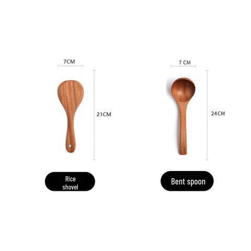 Zhishi Ebony Wood Non-Stick Kitchen Utensil Set