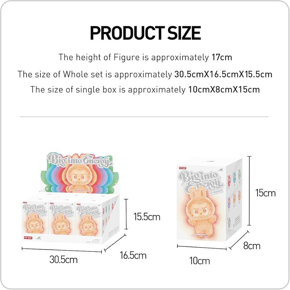 Pop Mart The Monsters Big into Energy Plush Pendant 3 Pieces PVC Toy Blind Box Figure