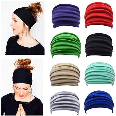 1 Stück Neues Rutschfestes Elastisches Breites Sportstirnband Turban Outdoor Laufen Schweißband Falten Yoga Haarband Stretch Haarband Zubehör
