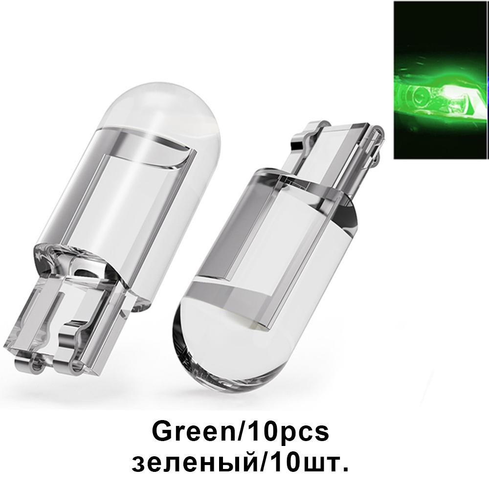 10pcs T10 W5W 194 168 LED Bulbs Reading Light COB Led Auto Dome Lights License Plate Lamp 3000K Ice Blue Amber White for 12V 24V