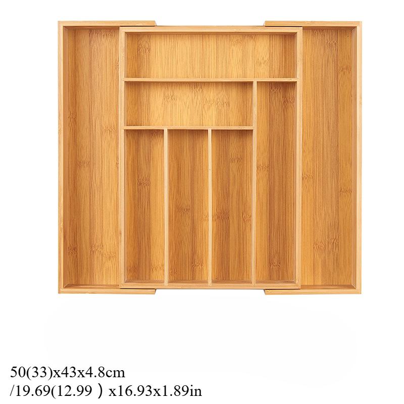 

Бамбуковый расширяемый органайзер для ящика, кухонный органайзер для ложек, вилок, ножей, столовых приборов, держатель для кухонной утвари, регулируемый разделитель для лотка для столовых приборов