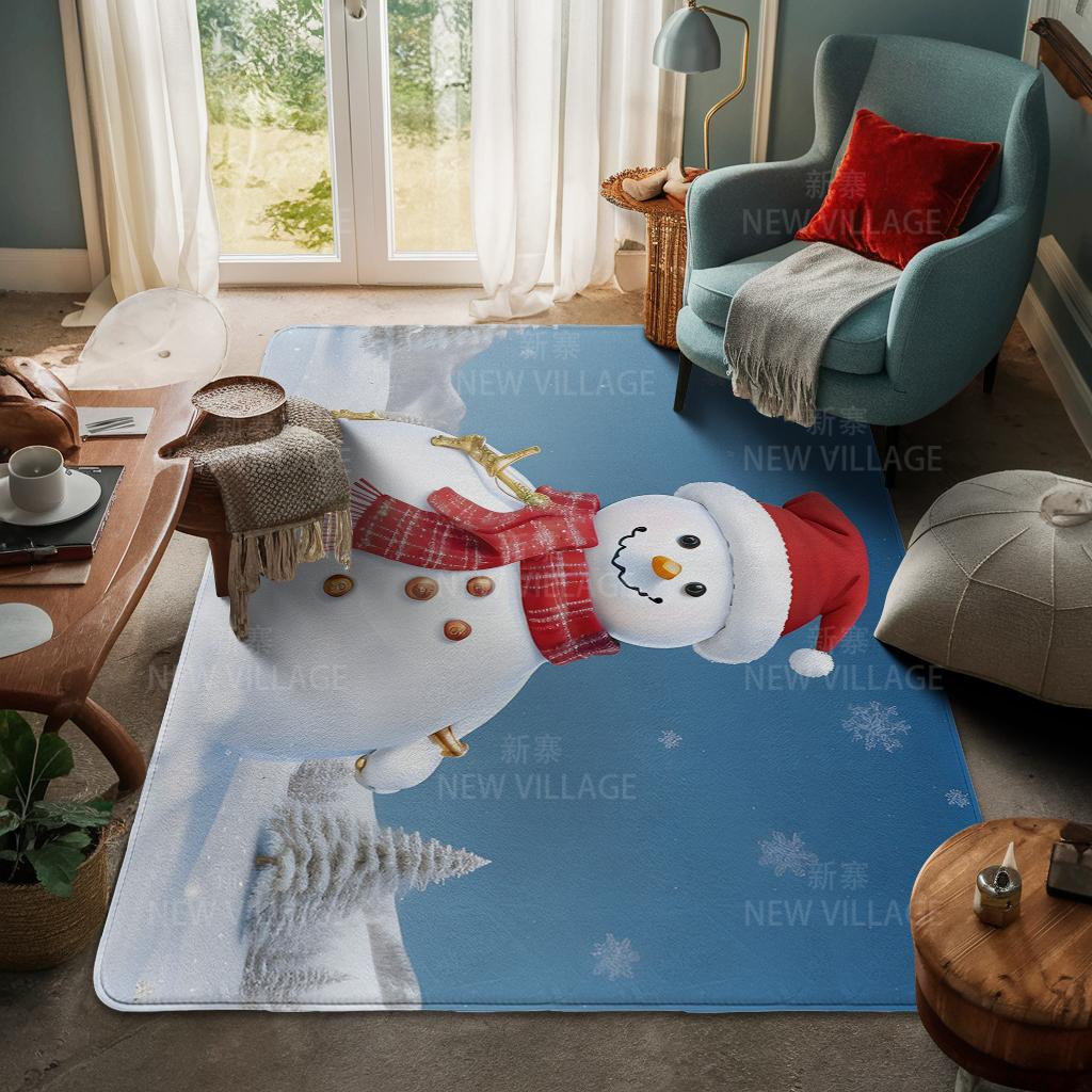 House Entrance Carpet Home Door Mat Living Room Bath Foot Bathroom Non-slip Water Absorption Rugs Bath Merry Christmas Winter