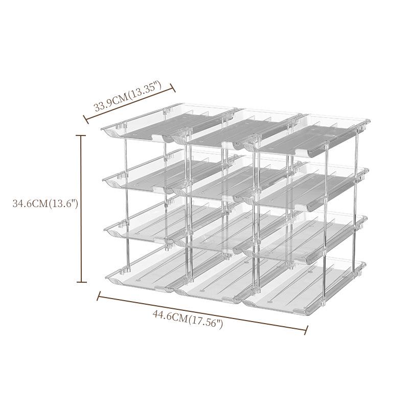 Stackable Multi-layer Transparent Storage Rack for Canned Food and Beverages