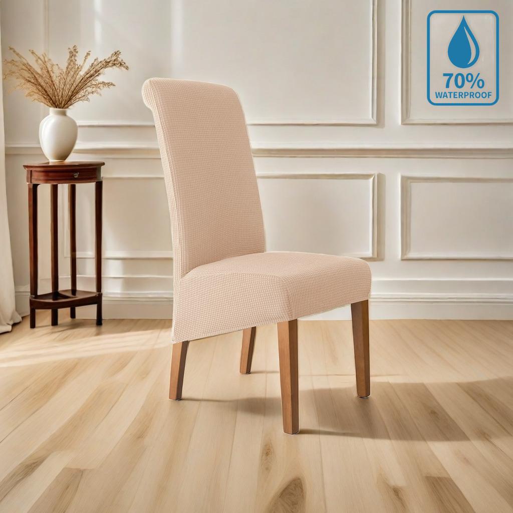 High Back Dining Chair Cover Waterproof Plus Size Adjustable Seat Protector for Kitchen Desk Banquet Home Use