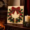 DIY Faux Pearl Art Crafts Christmas Kit, Santa Snowy Cottage Painting Kits for Adults 3D Bead Craft Set Adults, Home Winter Holiday Wall Decor Indoor