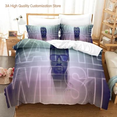 Kanye West Bedding Set Single Twin Full Queen King Size Bed Set Adult Boys Bedroom Duvetcover Sets 3D Print Anime Bed Sheet Set