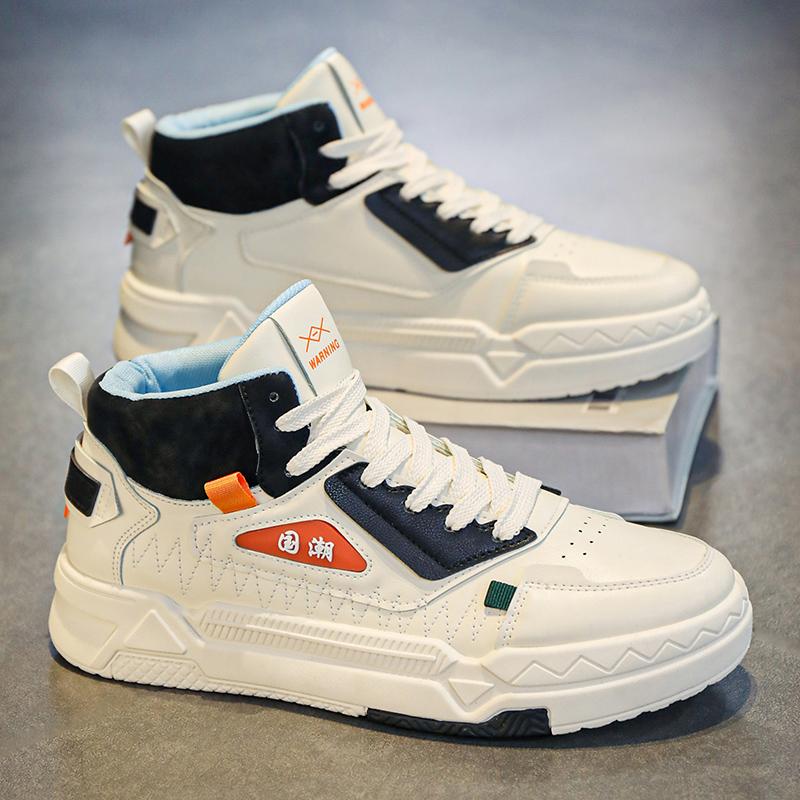 Fashion Platform Men Board Shoes Comfortable Casual Shoes High Top Walking Sneakers Breathable Lightweight Anti Slip Sport Shoes
