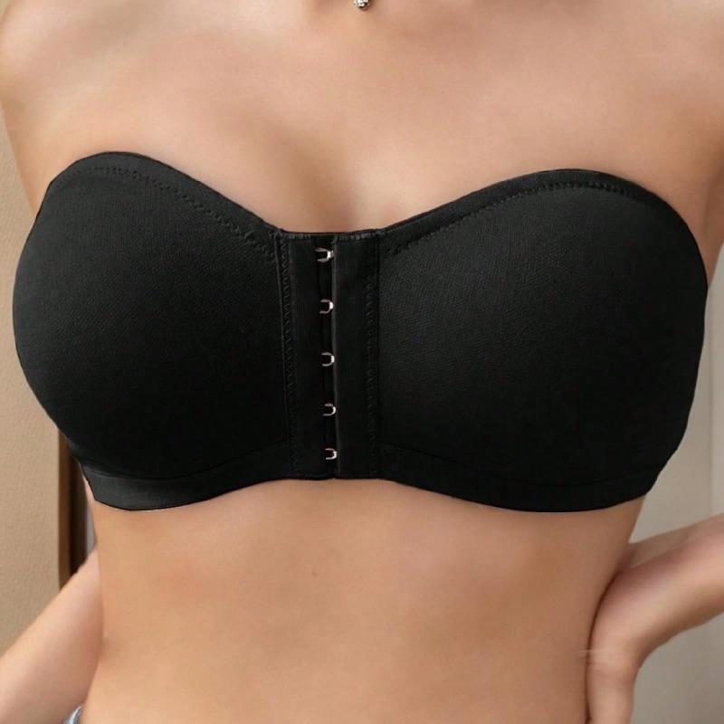 Strapless Front Closure Push Up Bra For Small Chest Breathable Thin Bralette