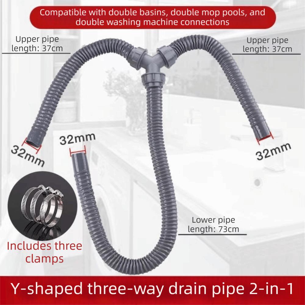 Odor-Proof Kitchen Sink Drain Pipe PVC Universal Sink Drain Tube Leak-Proof Anti Scalding Bowl Sink Water Hose Home Plumbing