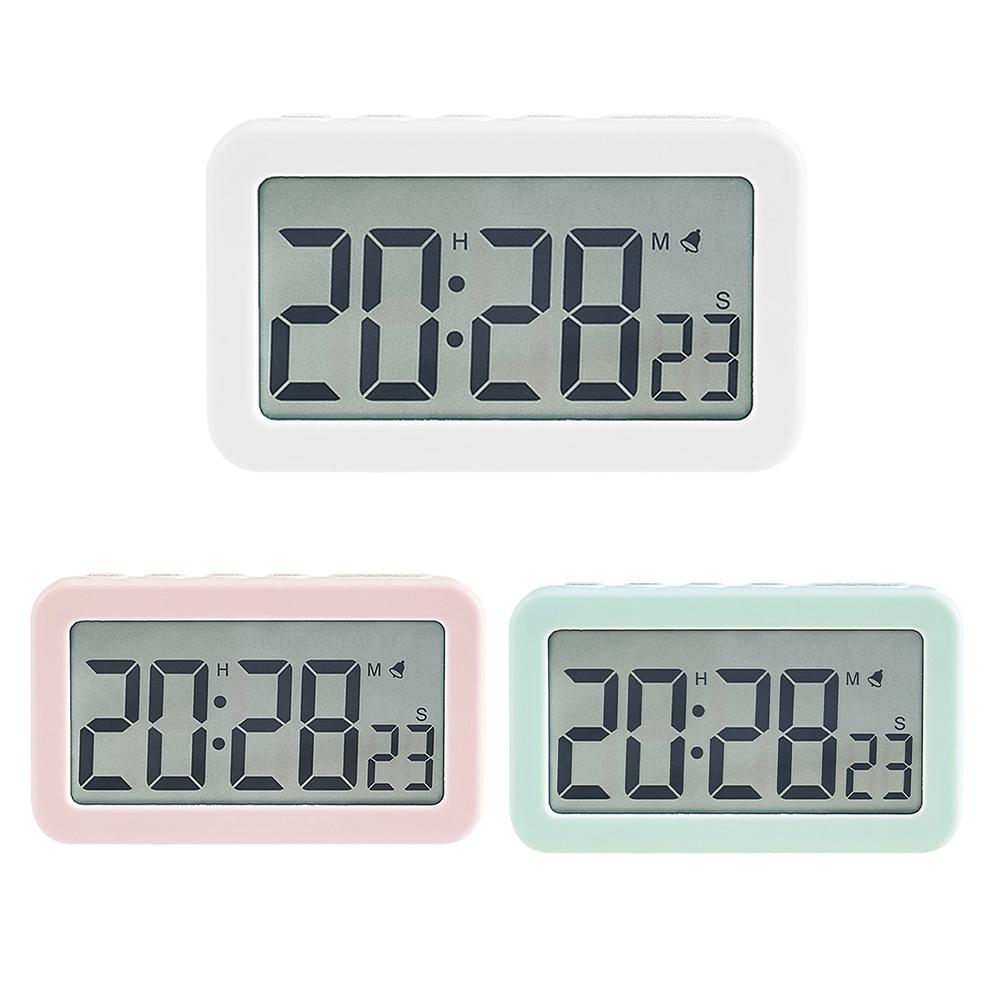 Digitální budík s bateriovým provozem, 12/24hodinový LCD displej, stolní hodiny s režimem odložení buzení, do ložnice a na cesty