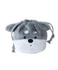 AS KNOW AS Plus (ASKNOW AS PLUS) ZY8389 Soufflé Animal Drawstring Pouch, Small Schnauzer Design, Fluffy and Cute Animal Design, Perfect for Small