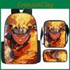 Naruto School Backpack Combo With Air Cushion Straps And Cartoon Pattern For Childrens Education