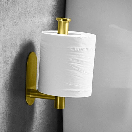 Paper Towel Holder Stainless Steel Wall-mounted Punch-free Great Load Bearing Wrap Film Organizer Bathroom Paper Roll Storage