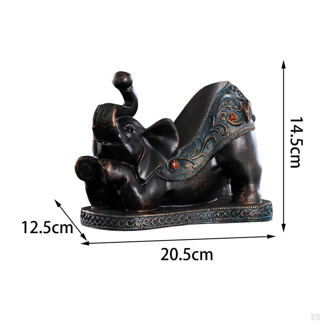 Chic Elephant Figurine Drink Holder Glass Cup Shelf Decorative Bottle Rack for Bedroom