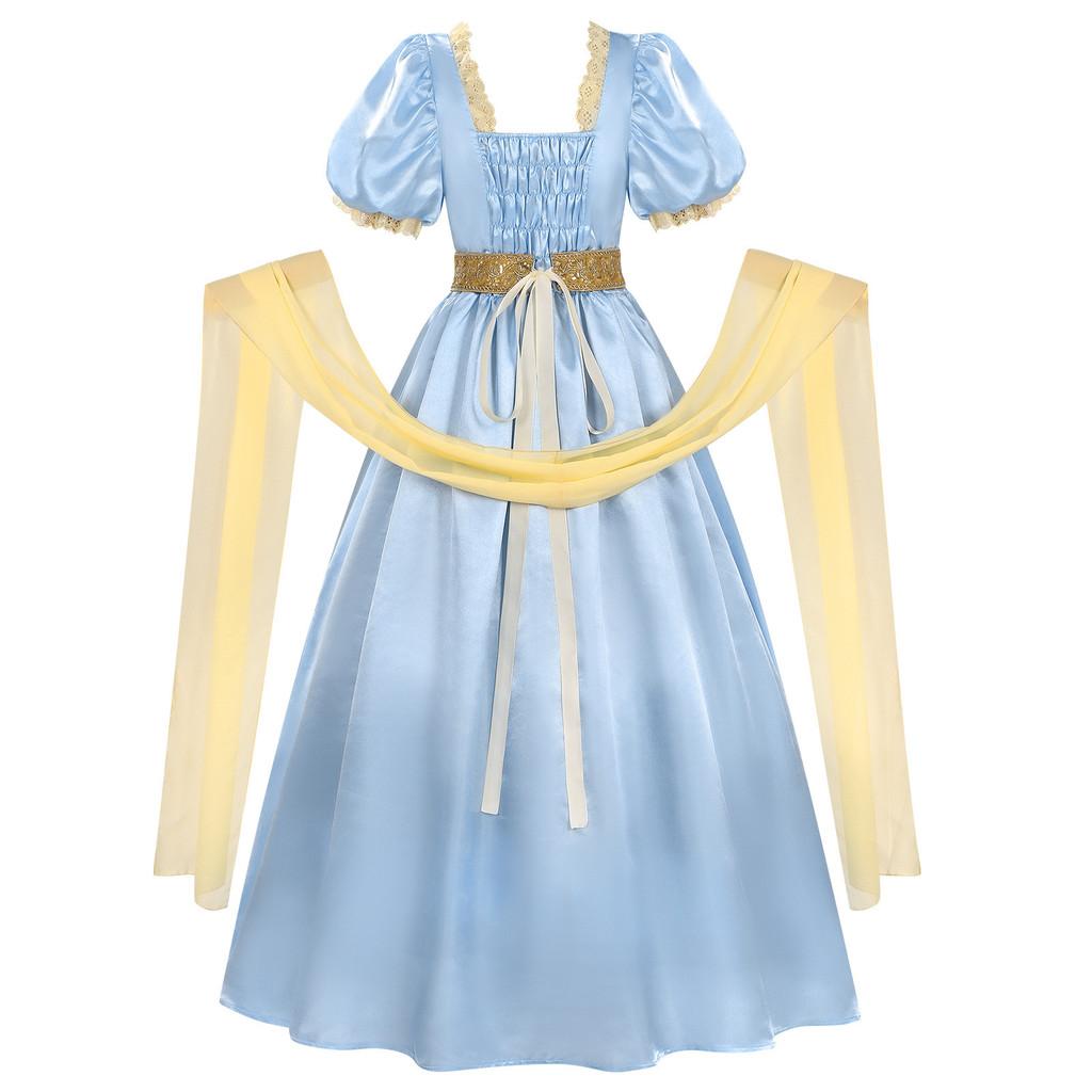 Midieval Fantasy Cosplay Dress With Linen Fabric For Stage Performances And Casual Events