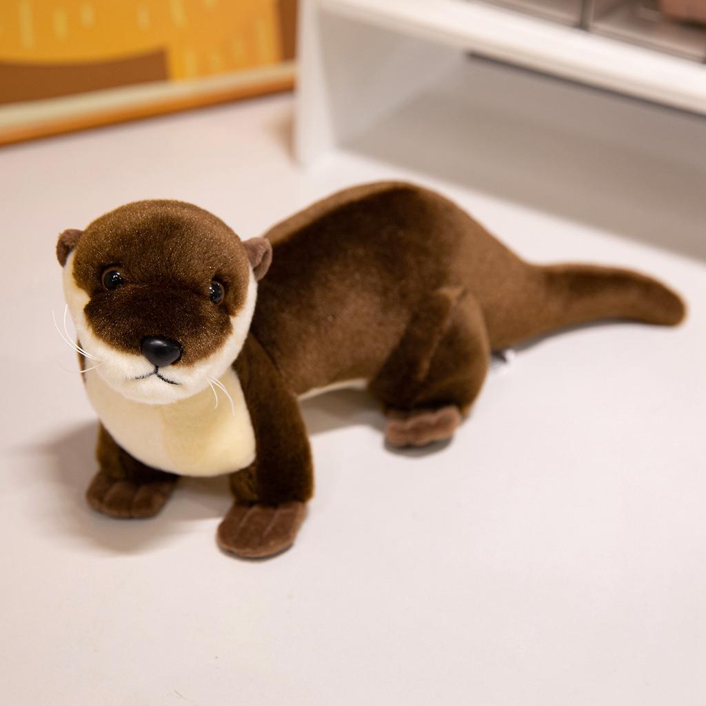 Kawaii ReaListic Otter Plush Toys Stuffed Appease Baby Animal Bank Beaver Doll Pillow Christmas Birthday Party Gift Room Decor