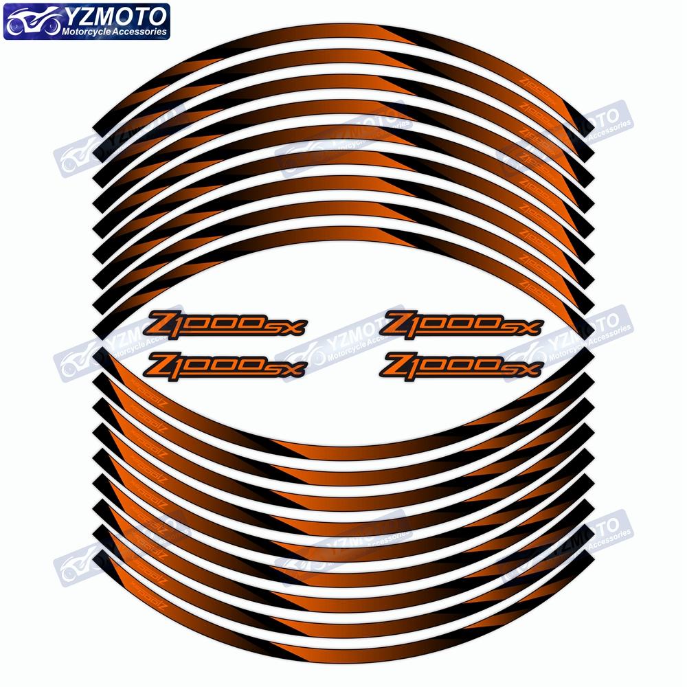 For Kawasaki Z1000SX Motorcycle Front And Rear 17 Inch Wheel Hub Sticker Waterproof Reflective Decorative Decal Rim Stickers