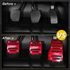 3PC Universal NonSlip Transmission Manual Foot Pedal Brake Cover Pad Red Durable