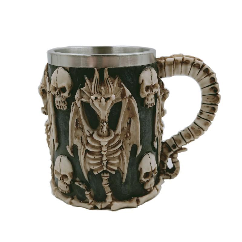 Halloween Skull Mug Stein Tankard Skeleton Knight Resin Coffee Mugs