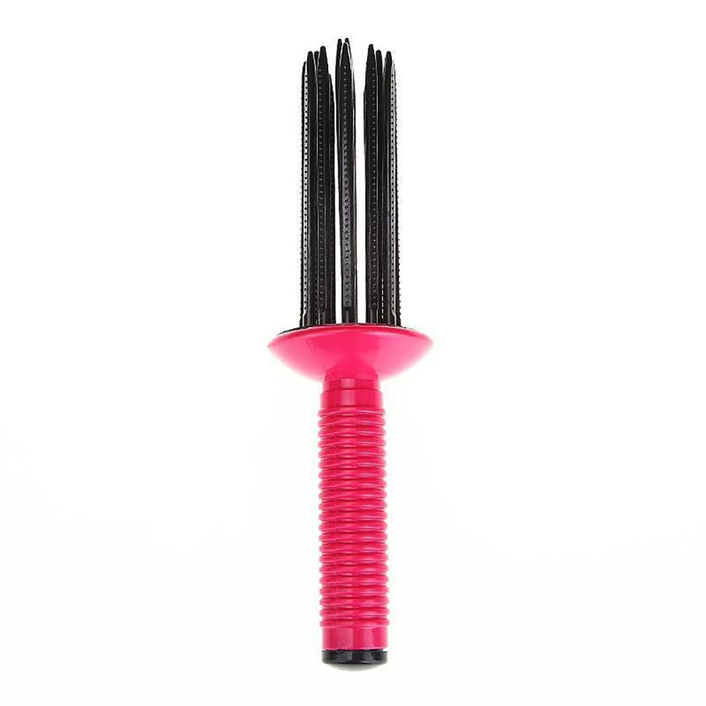 

1PC Salon Professional Hair Fluffy Curling Гребінець із неслизькою ручкою, протиковзка кругла щітка для волосся, паличка для завивки, Інструмент для укладання волосся червоний
