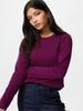 Uniqlo Хлопковая футболка с круглым вырезом и длинным рукавом с гладкой эластичной текстурой