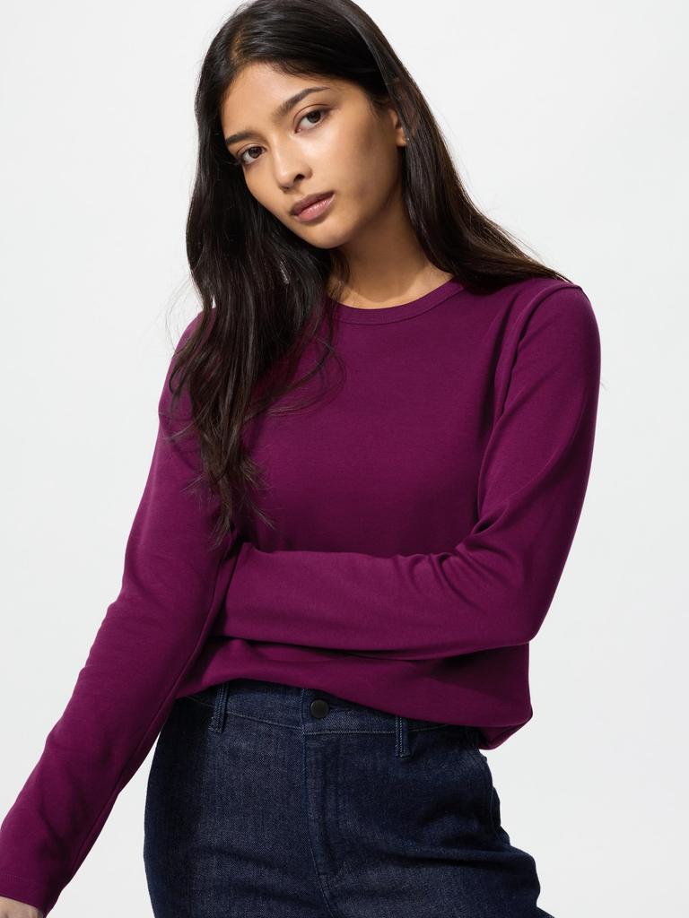 Uniqlo SmooTh STreTch CoTTon Crew Neck T Long Sleeve