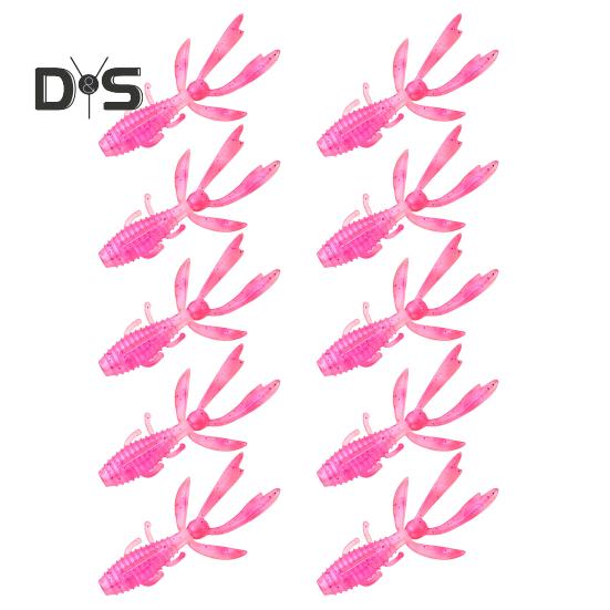 10 Pcs Appât Souple Crevette Leurre de Pêche Aspect Réaliste Couleur Vive Forme Profilée Appât Artificiel Crevette Matériel de Pêche10[pcs