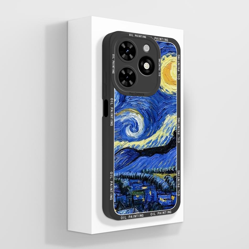 Covers For Tecno Spark Go 2024 Case Artistic Style Camera Protection Funda Liquid Silicone Phone Protector For Techno Back Cover