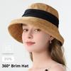 1pc Women's Linen Wide Brim Sunshade Bucket Cap,Breathable Outdoor BeachTravel Elegant Style Summer Season Fashion Accessory