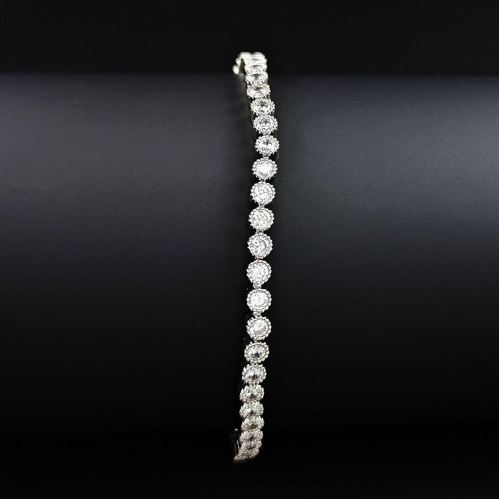 Korean Style Zircon Diamond Copper Tennis Bracelet for Women - Fashionable, Anti-slip Chain, Simple Design (s4773)