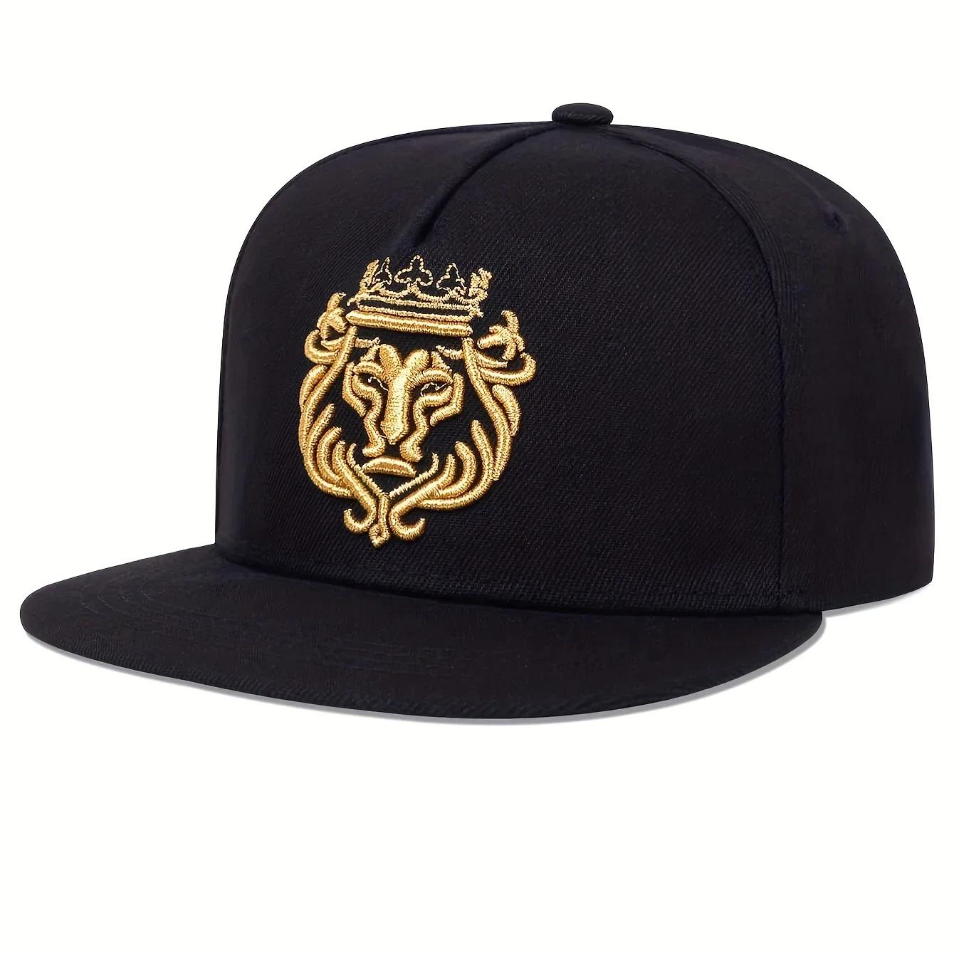 

Unisex Lion Crown Embroidery Hip-Hop Hats Spring Autumn Outdoor Adjustable Casual Baseball Caps Trucker Caps Sunscreen Hat